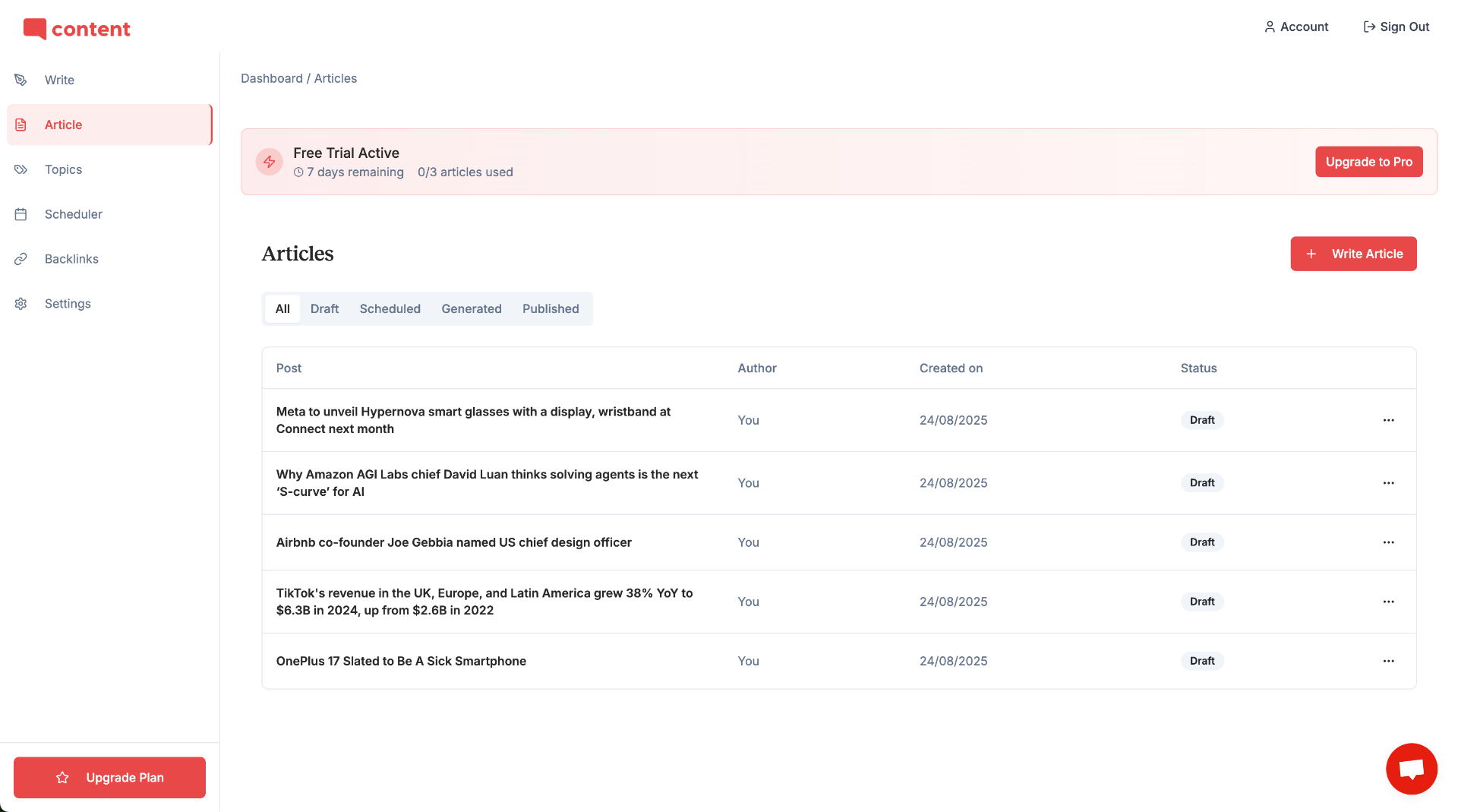 Content — AI Blog Content Writing Assistant